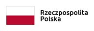 Flaga i napis Rzeczpospolita Polska